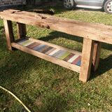 Raw oak carpenter's workbench