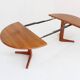 Vintage Danish round extendable dining table solid teak 1960s