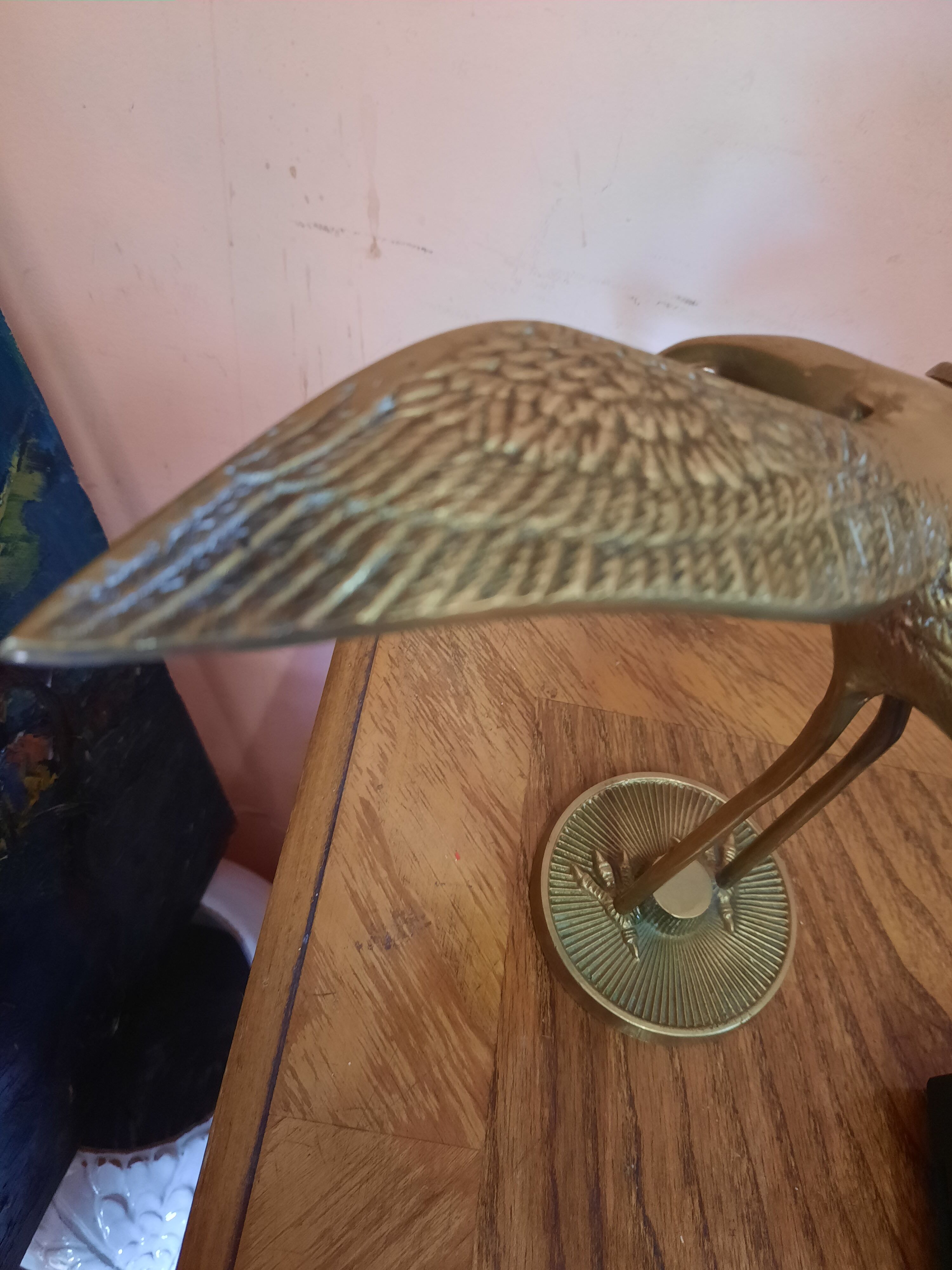 Vintage brass heron