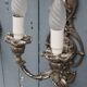 Italian Hollywood Regency Crystal Wall Lights – Silvered Metal Double Arm Light