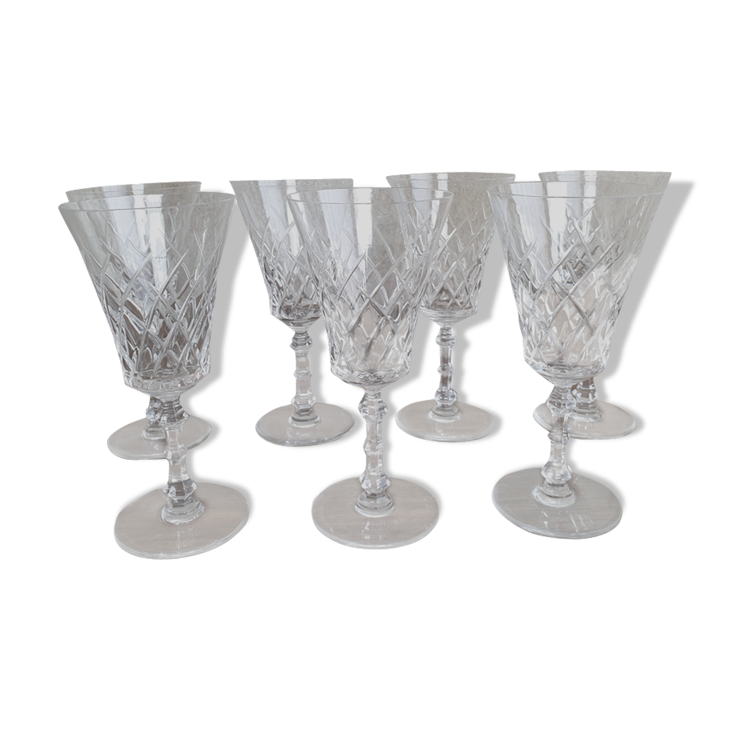set of 7 crystal glasses