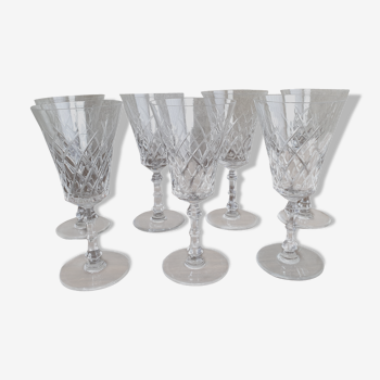 set of 7 crystal glasses