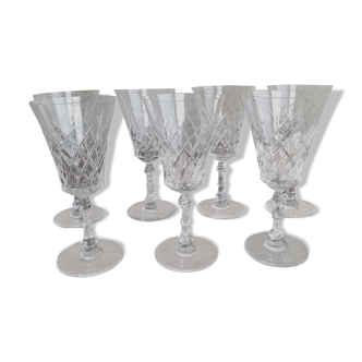 set of 7 crystal glasses