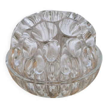 Grand vase pique-fleurs en verre