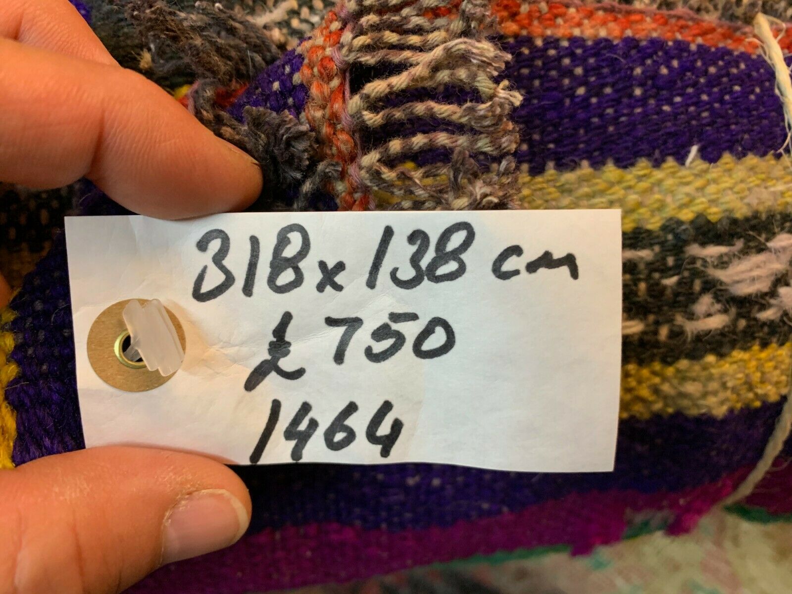 Colourful Vintage Turkish Kilim 318x138 cm Kelim Rug Wool Red Green Black Large