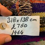 Colourful Vintage Turkish Kilim 318x138 cm Kelim Rug Wool Red Green Black Large