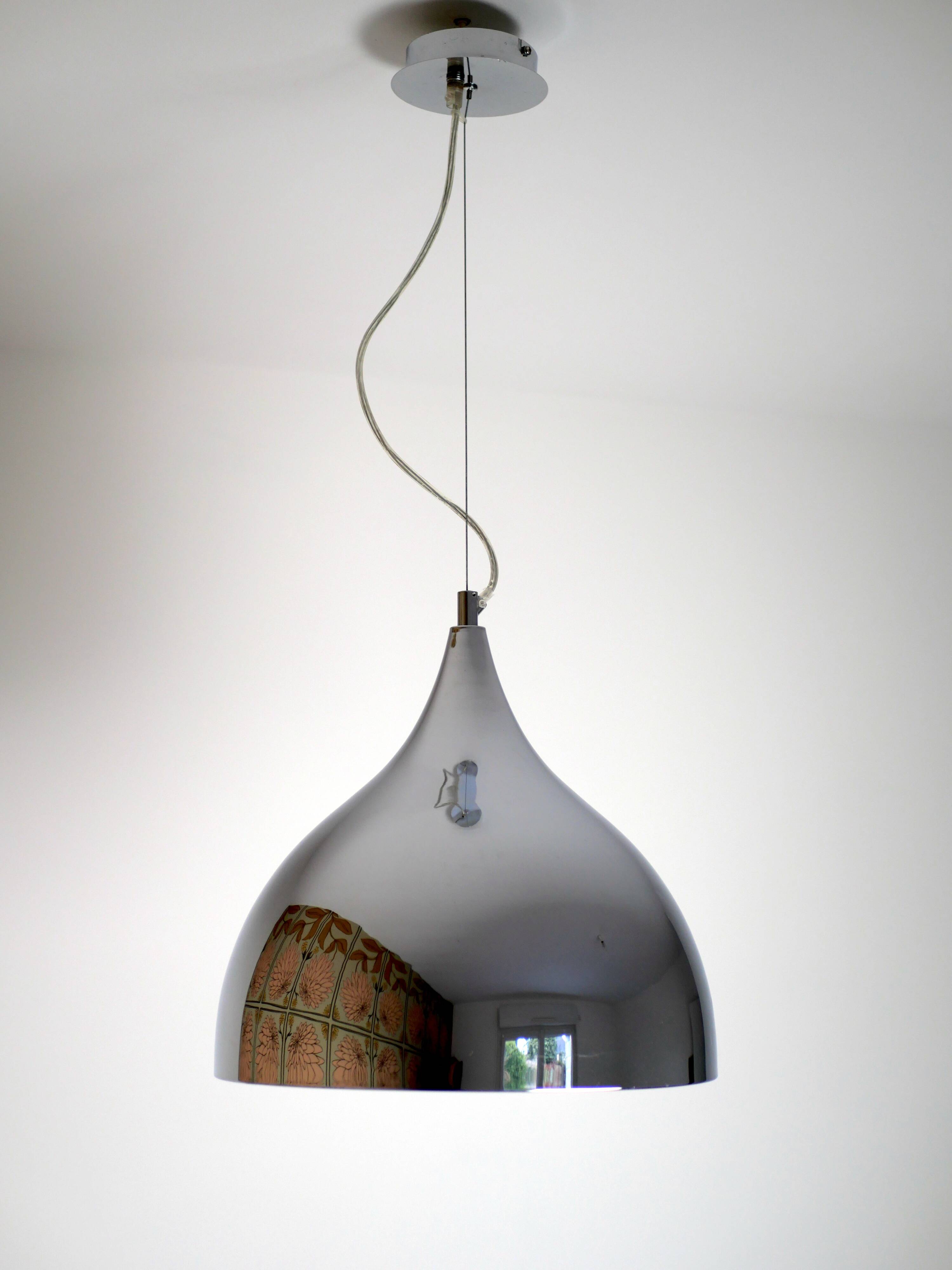 Chrome metal mirror suspension