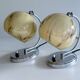 Pair of art deco lamps, chrome glass