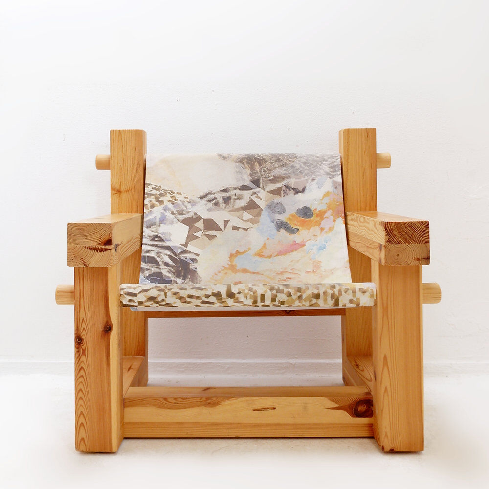 "Lincoln Rocca" armchair in solid pine by KRJST Studio – 21st century