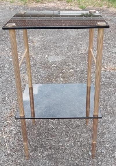 Gold metal and glass console