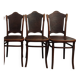 Set of 3 "Art Nouveau" chairs signed by JJ Kohn.
