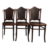 Lot de  3 chaises "art nouveau" signées jj kohn