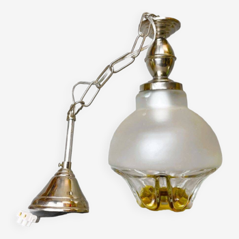 Lampe à suspension en verre d'art italien 1960