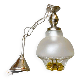 Lampe à suspension en verre d'art italien 1960