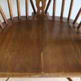 Mid century solid oak lyre-back Windsor chair, 1960s-70s