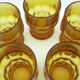 5 water cups in amber glass - Made in Italy - vintage 70s