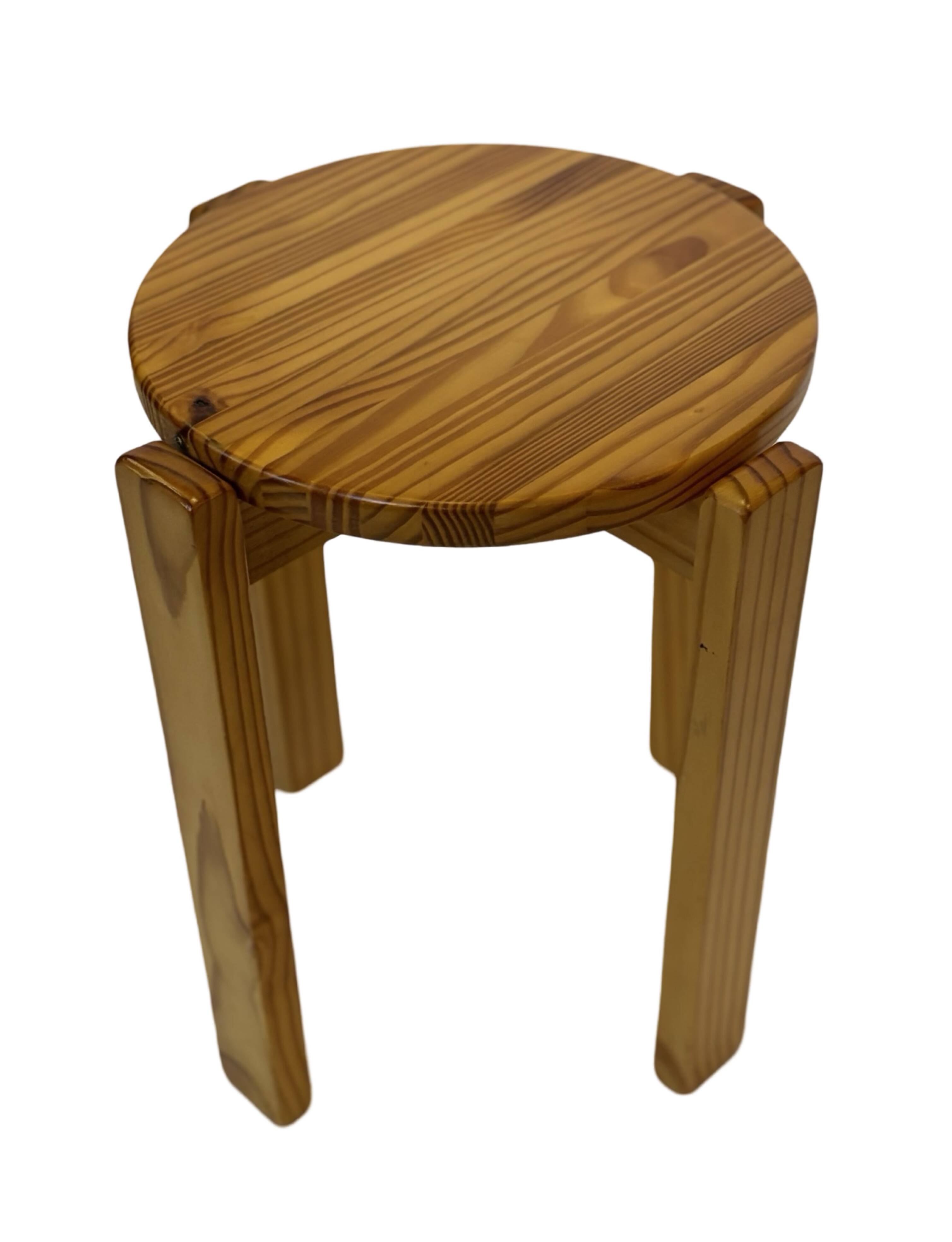 Mid century pinewood stool, minimalistic design 1960s