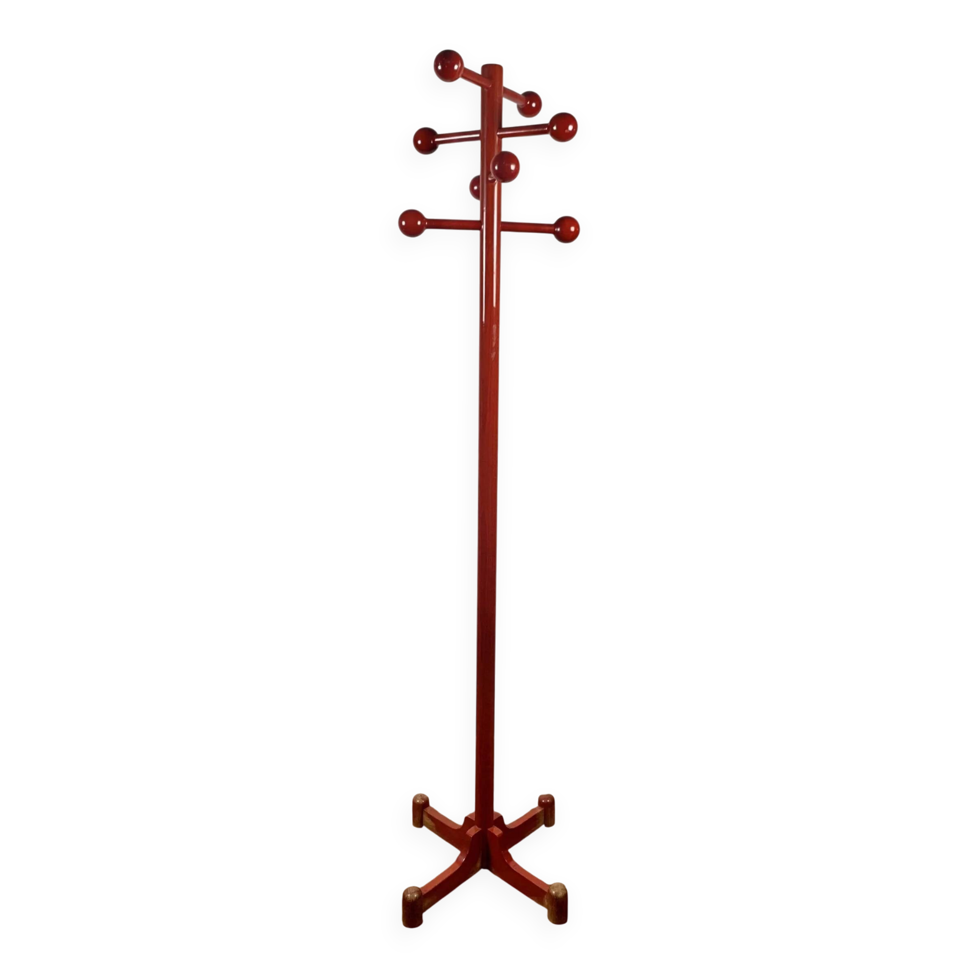 Porte manteau postmoderne rouge, Italie, 1980s