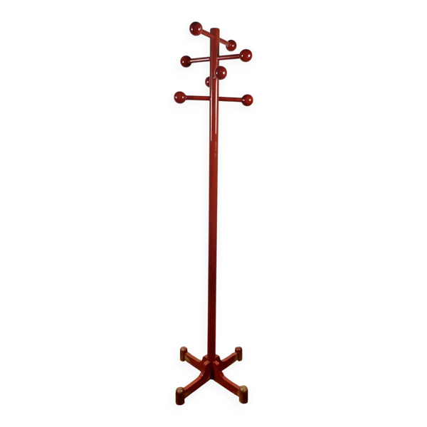 Porte manteau postmoderne rouge, Italie, 1980s
