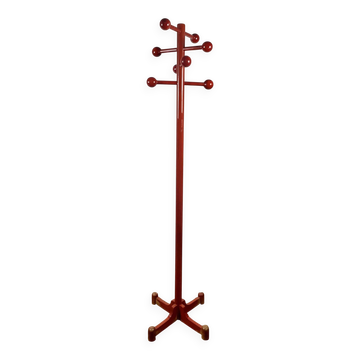 Red postmodern coat rack, Italy, 1980s