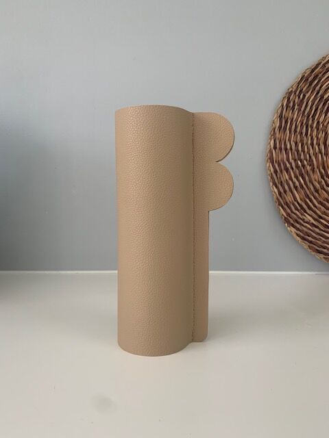 Leather-wrapped vase