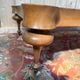 English Victorian coffee table - Brass turned legs - Patterned top