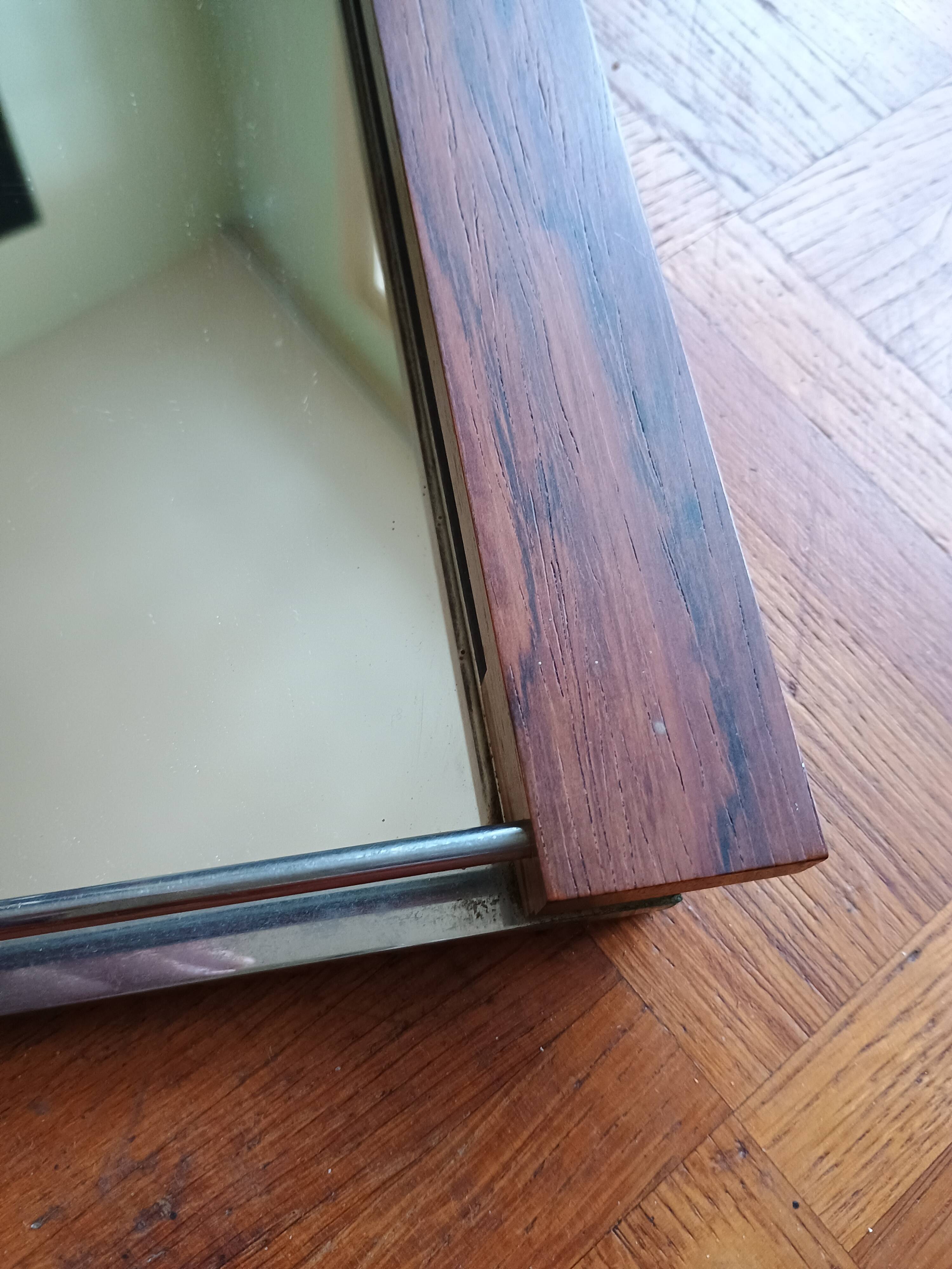 Modern tray - glass and rosewood - vintage