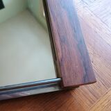 Modern tray - glass and rosewood - vintage