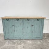 Enfilade en bois années 1950 patine bleutée