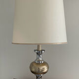 Large Space Age lamp in chrome and gold metal