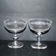 Lot de 2 coupes à champagne anciennes en cristal taillé 1900 frise oves 10.5cm