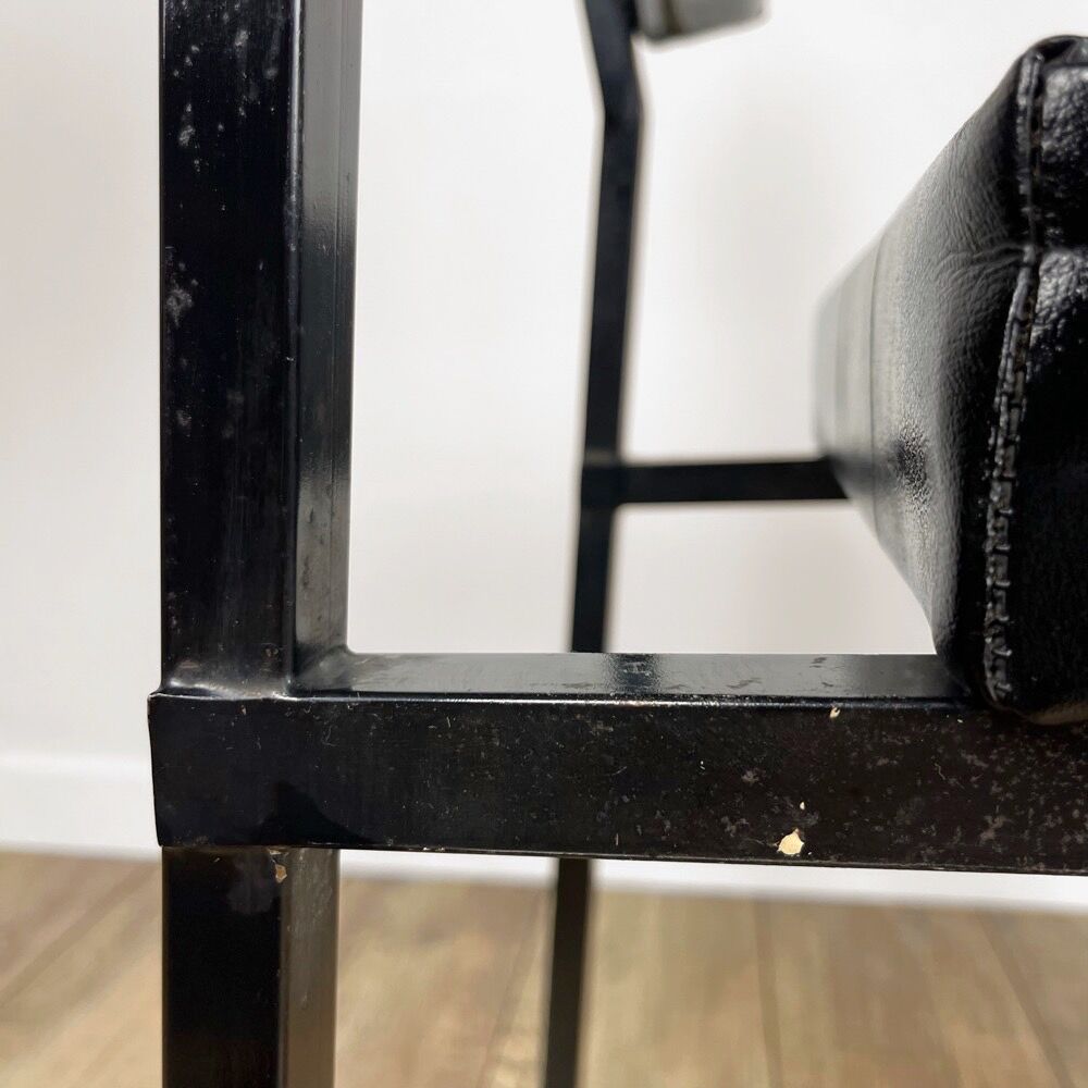 Modernist design chair metal and imitation leather 60s