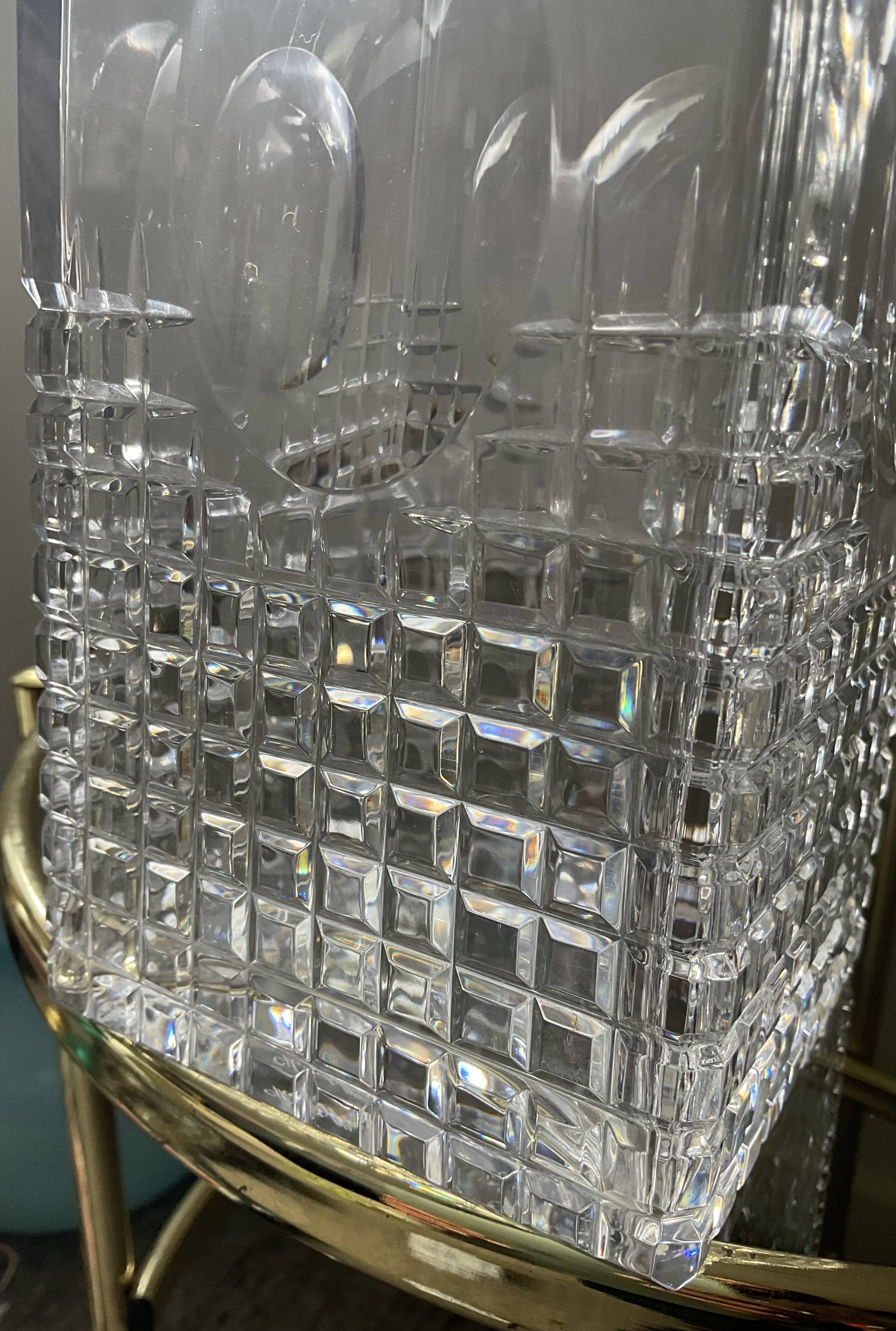 Vintage chiseled crystal vase from the 70s