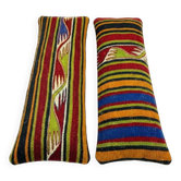 Set of 2 vintage kilim cushion covers 20x51 cm