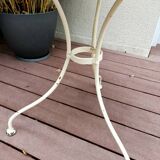 Old white iron garden table
