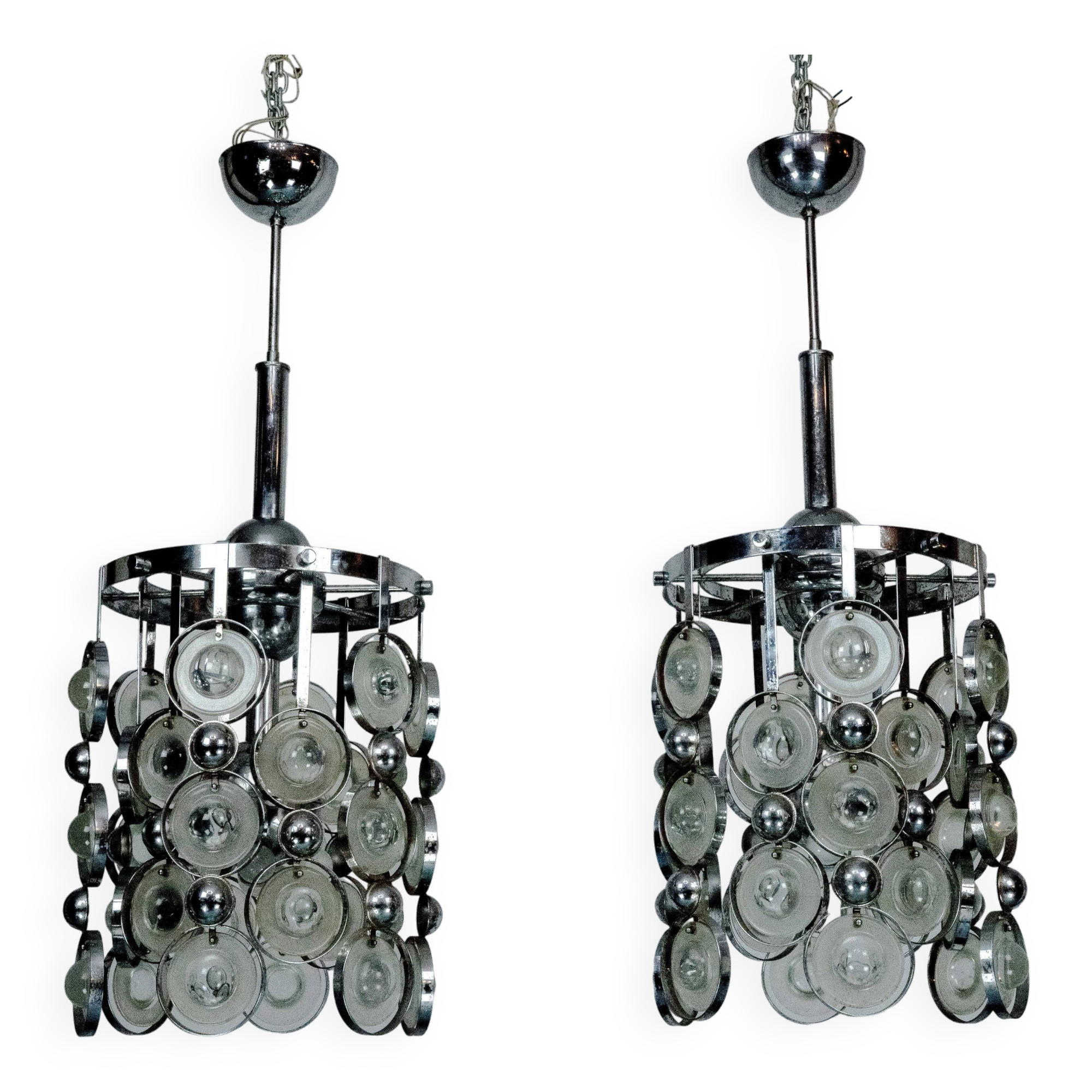 Pair of Pendant Lights by Oscar Torlasco, Italy, 1970s