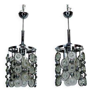 Pair of Pendant Lights by Oscar Torlasco, Italy, 1970s
