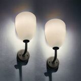 Opaline glass sconces set of 2