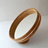 Mirror round support 1970 vintage Velvet 42cm