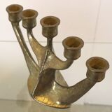 Brass brutalist candlestick from Horst Dalbeck