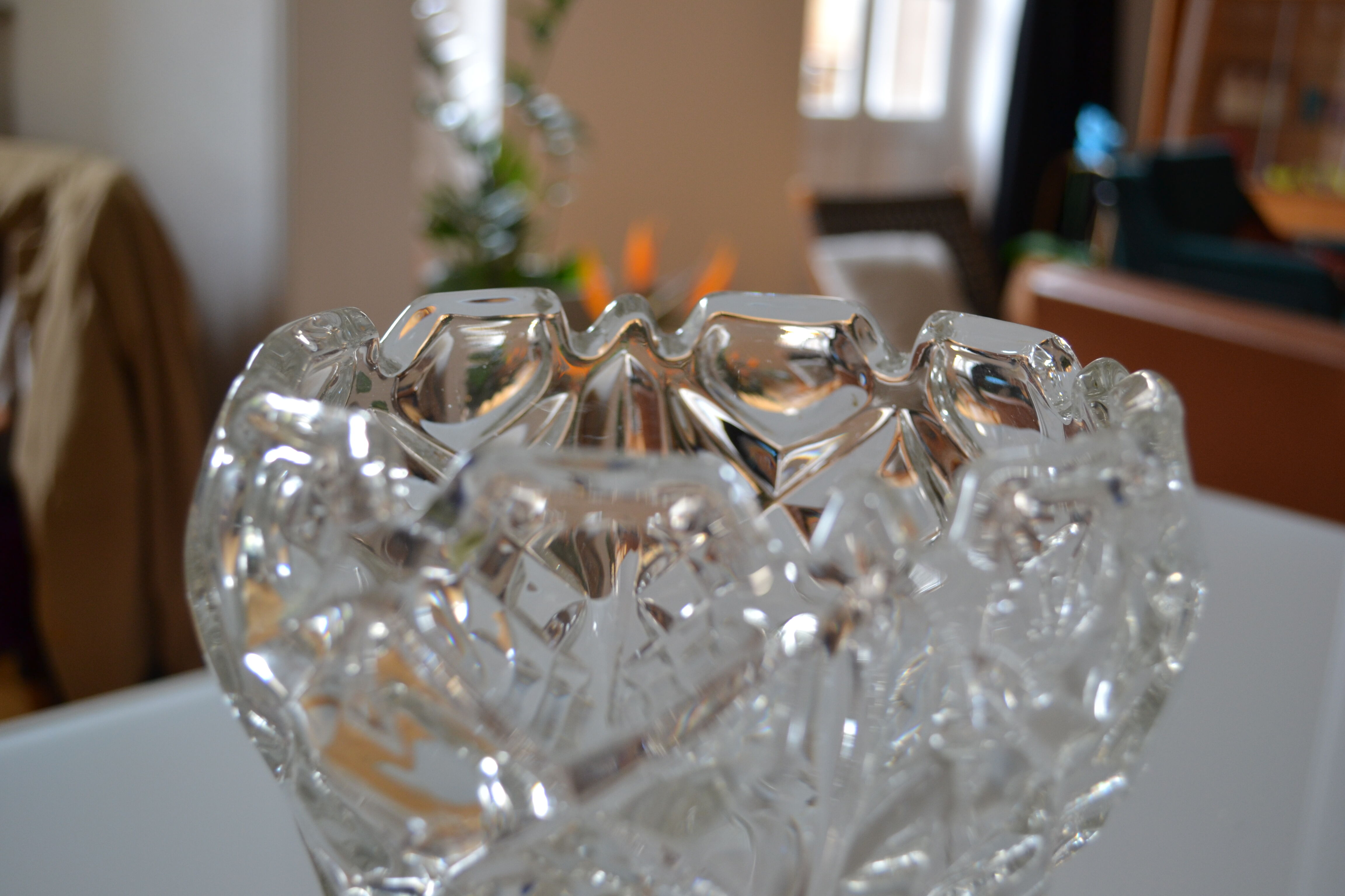 Vase vintage crystal mold czechoslovakia years 50