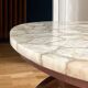 Coffee table in wood, marble and onyx.