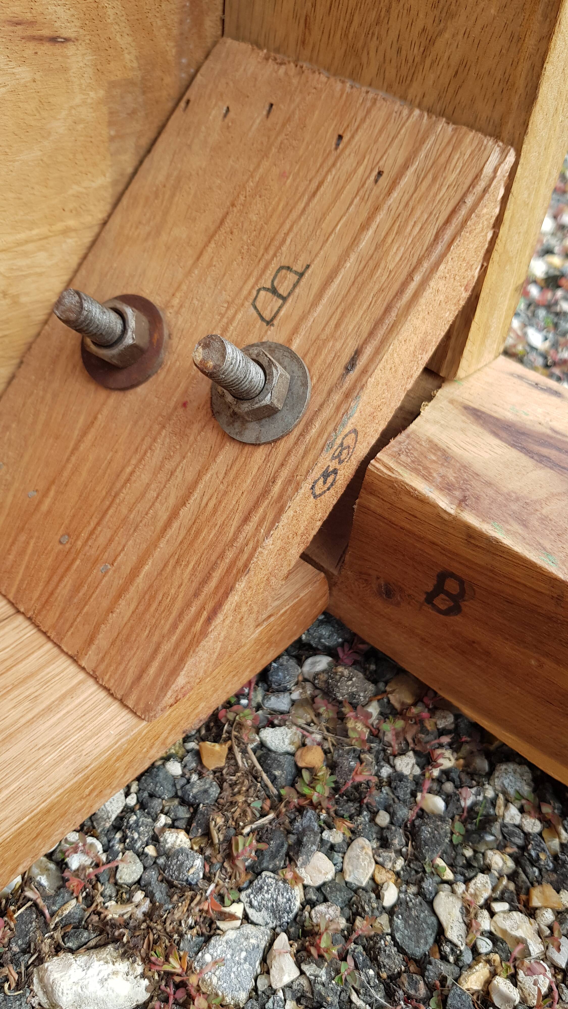 Polychrome teak dining table for 8 to 10 people