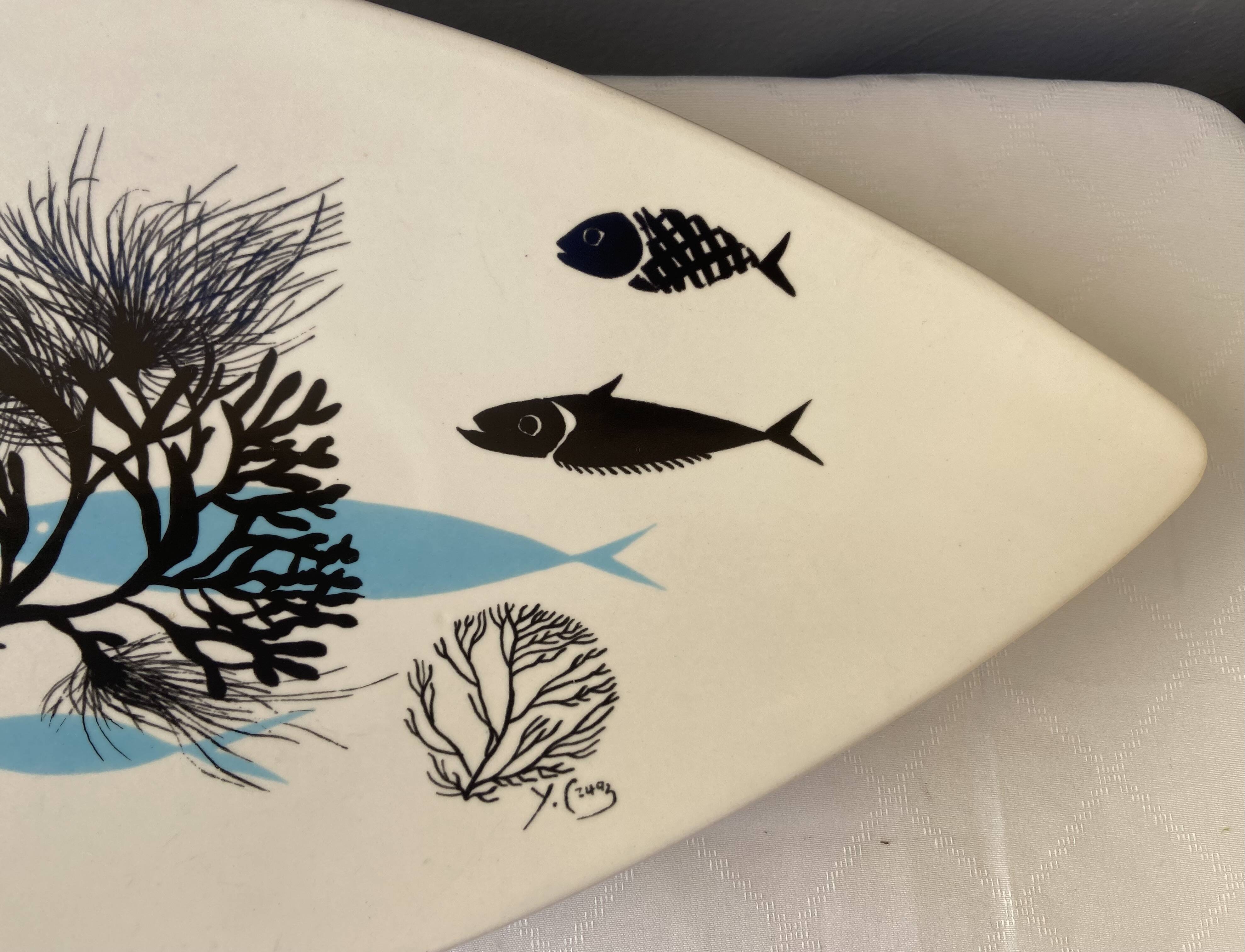 Ceramic tray "Salins" from the 1960s