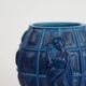 Vase Art Déco "Ingrid" en verre opaque bleu lapis par Henry Schlevogt