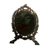 Miroir de toilette ancien en bronze  22x38cm