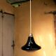 Suspension vintage noire en verre