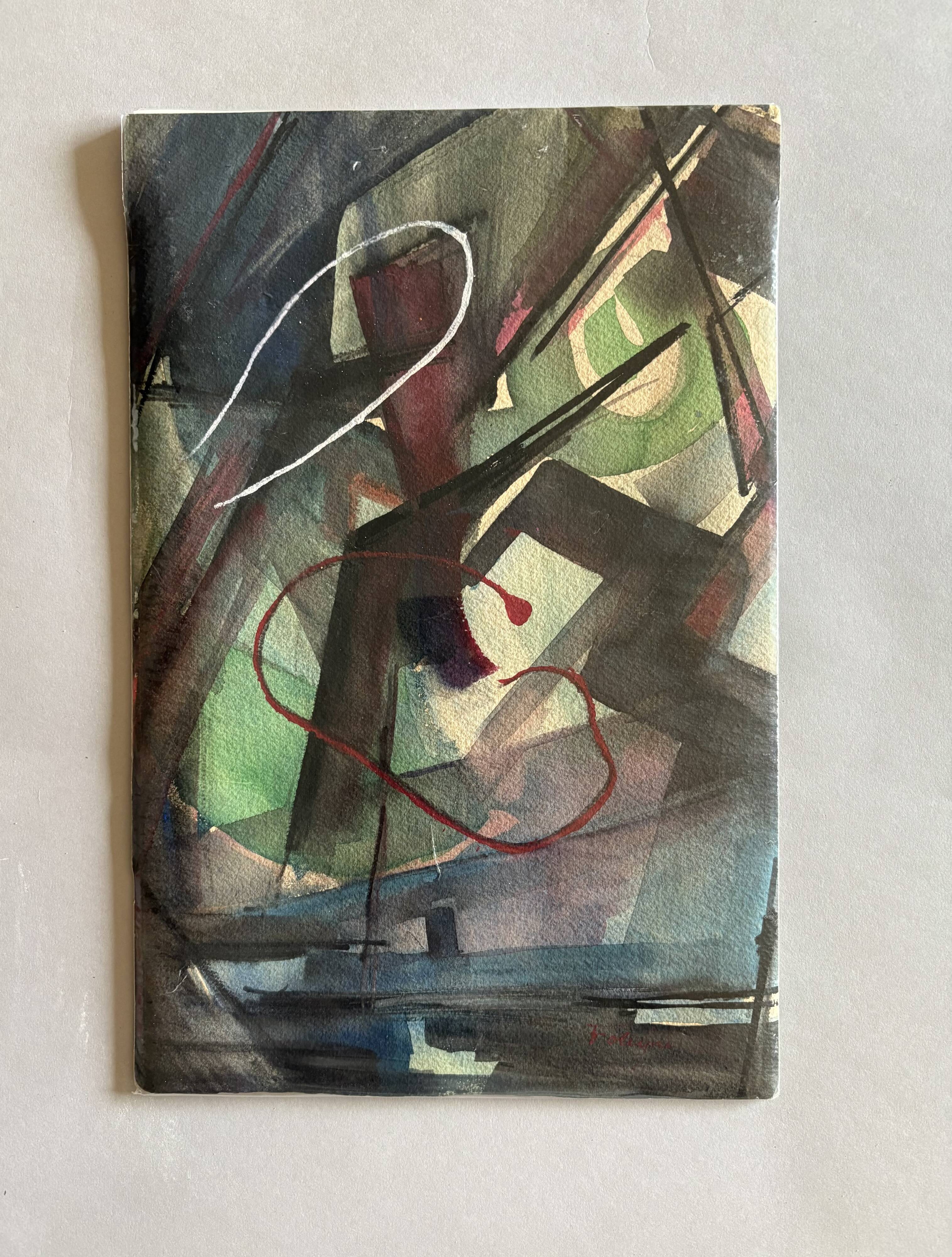Foltyn frantisek. (1891-1976). abstract composition. modern gouache