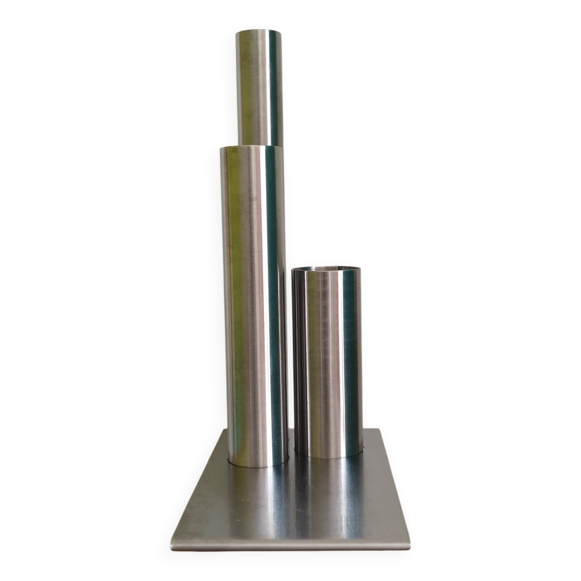 Soliflore, vase, en inox Letang Rémy, modèle rare