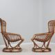 Set of 2 rattan chairs Tito Agnoli Bonacina 1960s